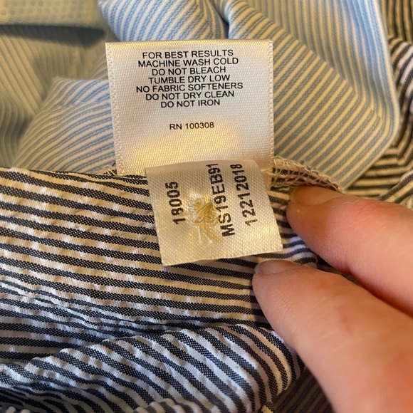 Peter Millar Shorts Men’s 36 Blue White Striped Seersucker Featherweight Golf - Picture 5 of 7